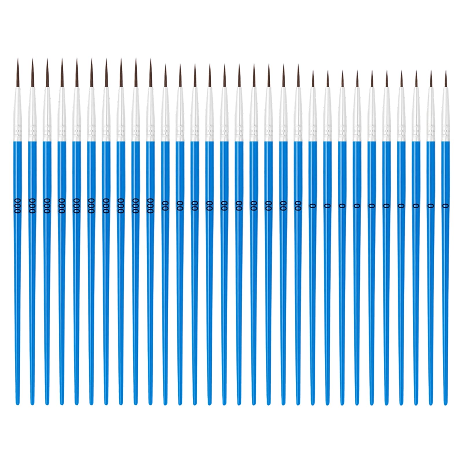 30Pcs Handle Painting Brushes Nylon Bristles Fine Tip Art Brushes Supplies for Detailed Work Kids Adults Use Painting Brush Pen