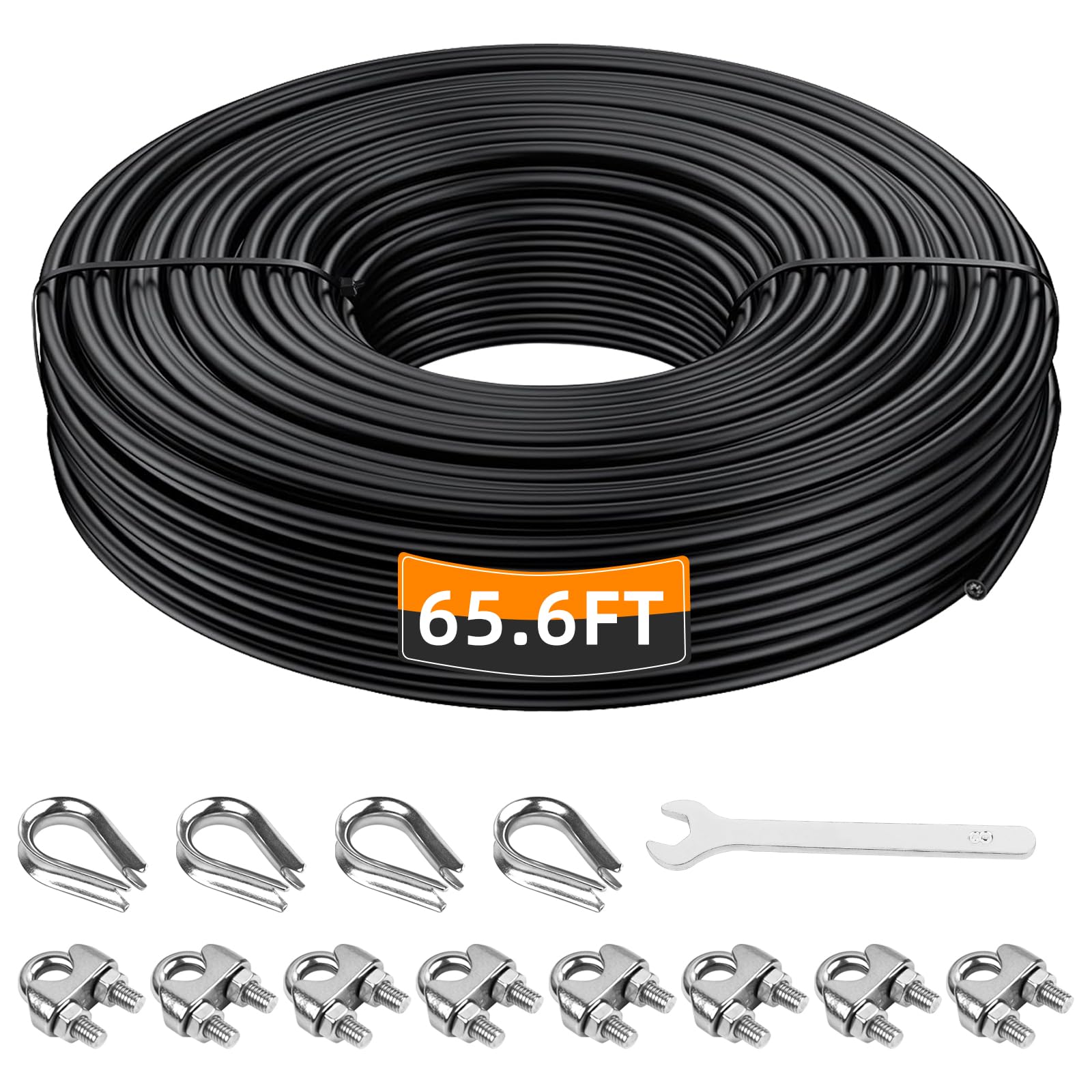 LFJ 20m Gym Cable, Fitness Cable Pulley System Home Gym Weight Machine Replacement Multi Gym Cables (20 metres)