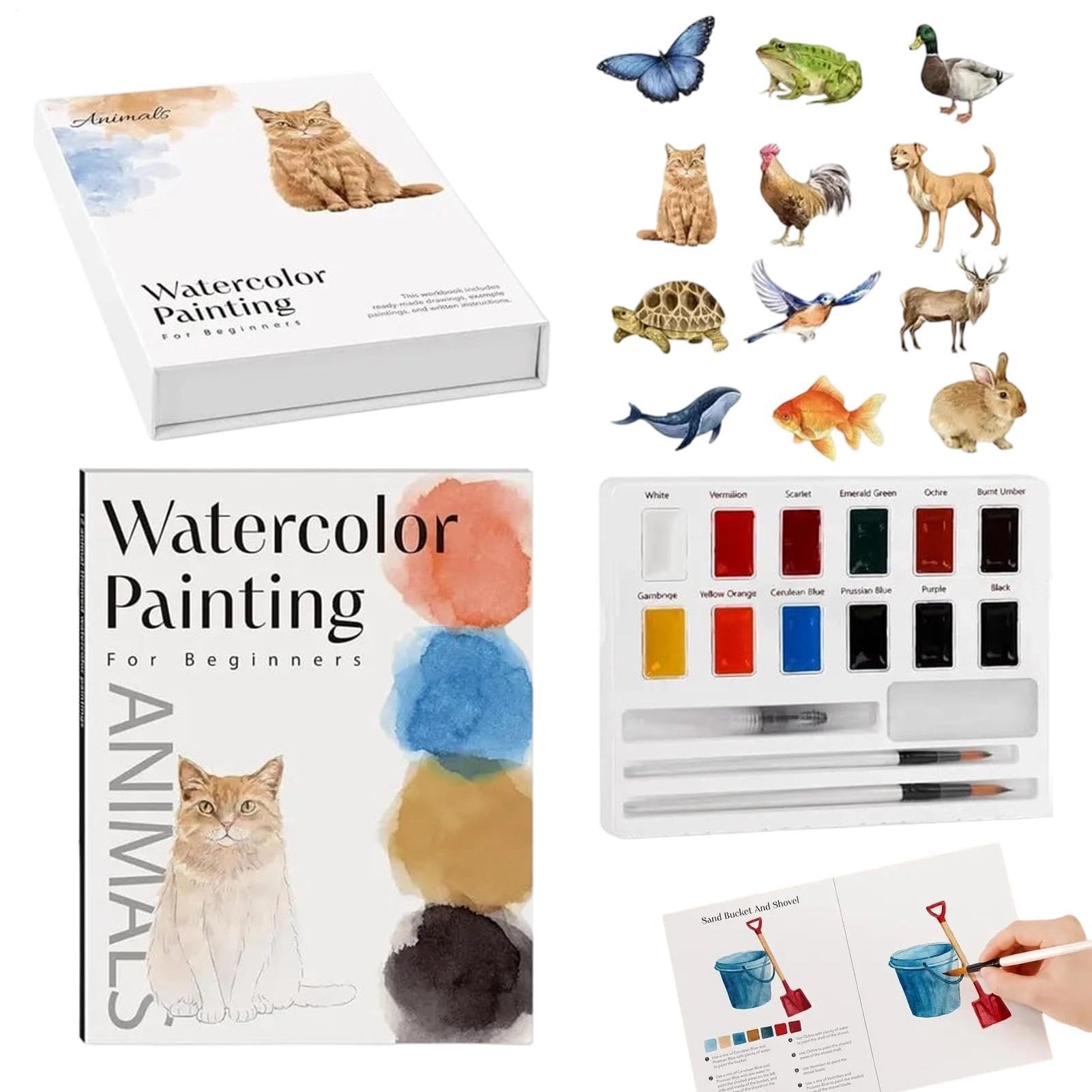 Wasserfarben-Malset Im Buchformat Entspannende Aquarell-Malprojekte Mit