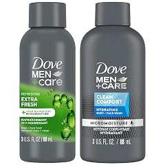 Dove Men Care Body Face Wash Variety 2-Pack Extra Fresh Clean Comfort Travel Essentials 3 Oz Ea