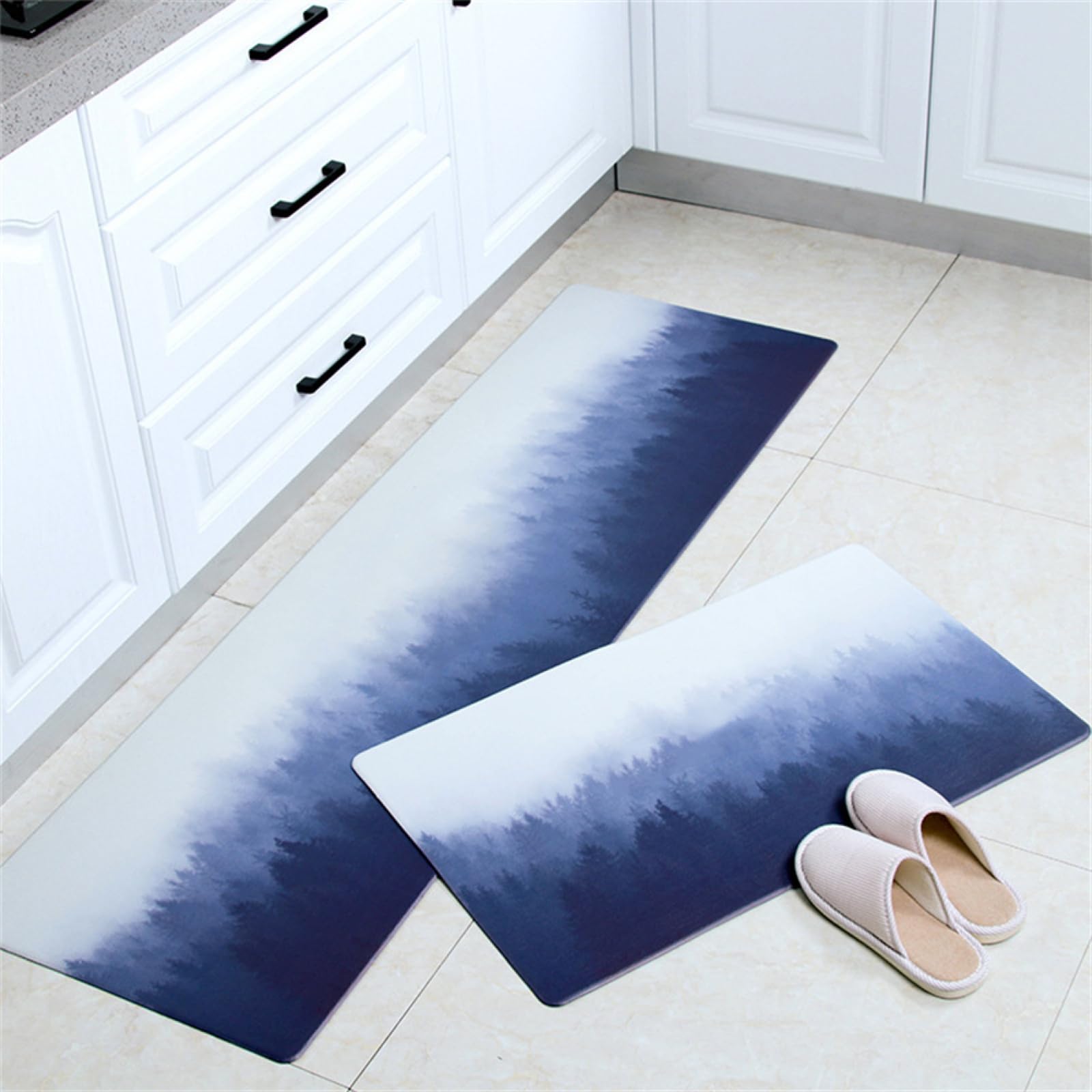 Tapis de cuisine antidérapant lot de 2 tapis de sol lavables 45x70 45x120cm