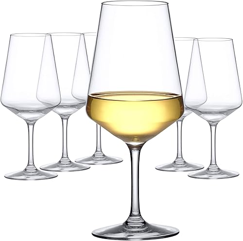 Amazing Abby - Sherry - Copas de vino de Tritan irrompibles de 20 onzas (juego de 4), copas de vino blanco de plástico, reutilizables, sin BPA,