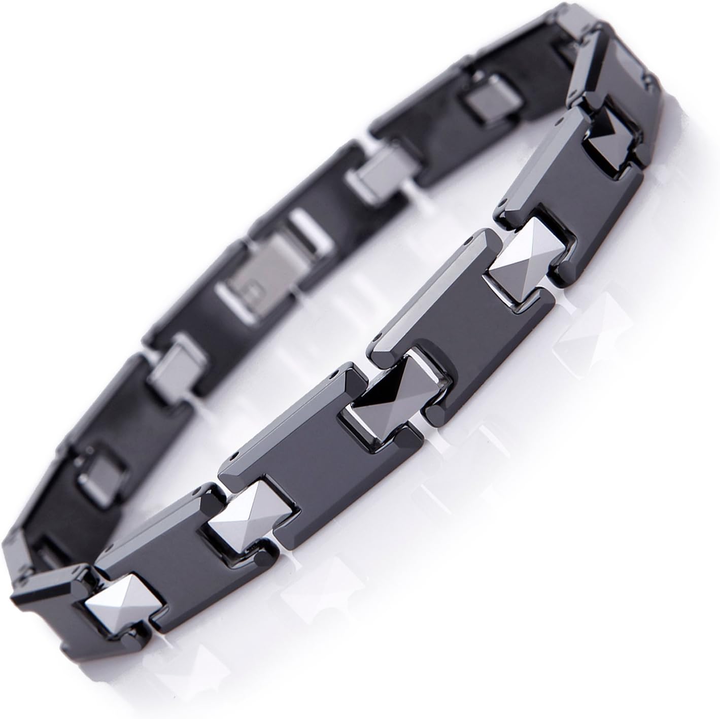 Men’s Tungsten Carbide & Ceramic Bracelet Collection – 8.3–8.66" Length, 9–13 mm Links, Matte, Puzzle, Black & Gold Contrast, Scratch‑Resistant, Secure Snap‑Lock, Gift Box