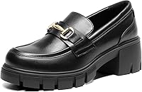DREAMPAIRS Women's Platform Chunky Loafers - Stylish Slip-On Shoes with Horse-Bit Detail & 2.17" Heel