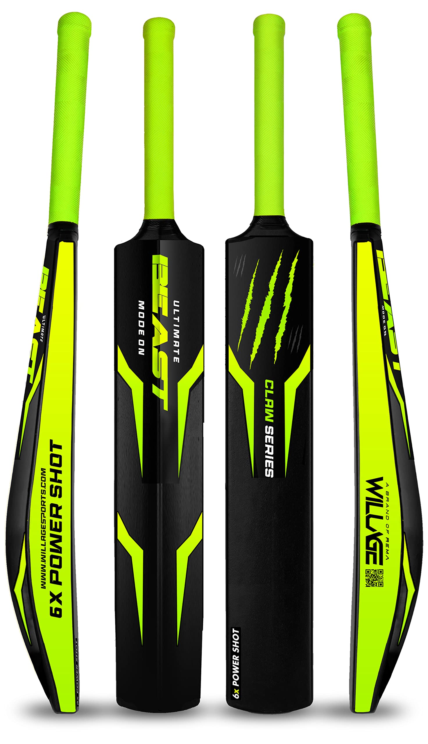 Willage Cricket Bats, Plastic, Full Size (6X Power Shot)