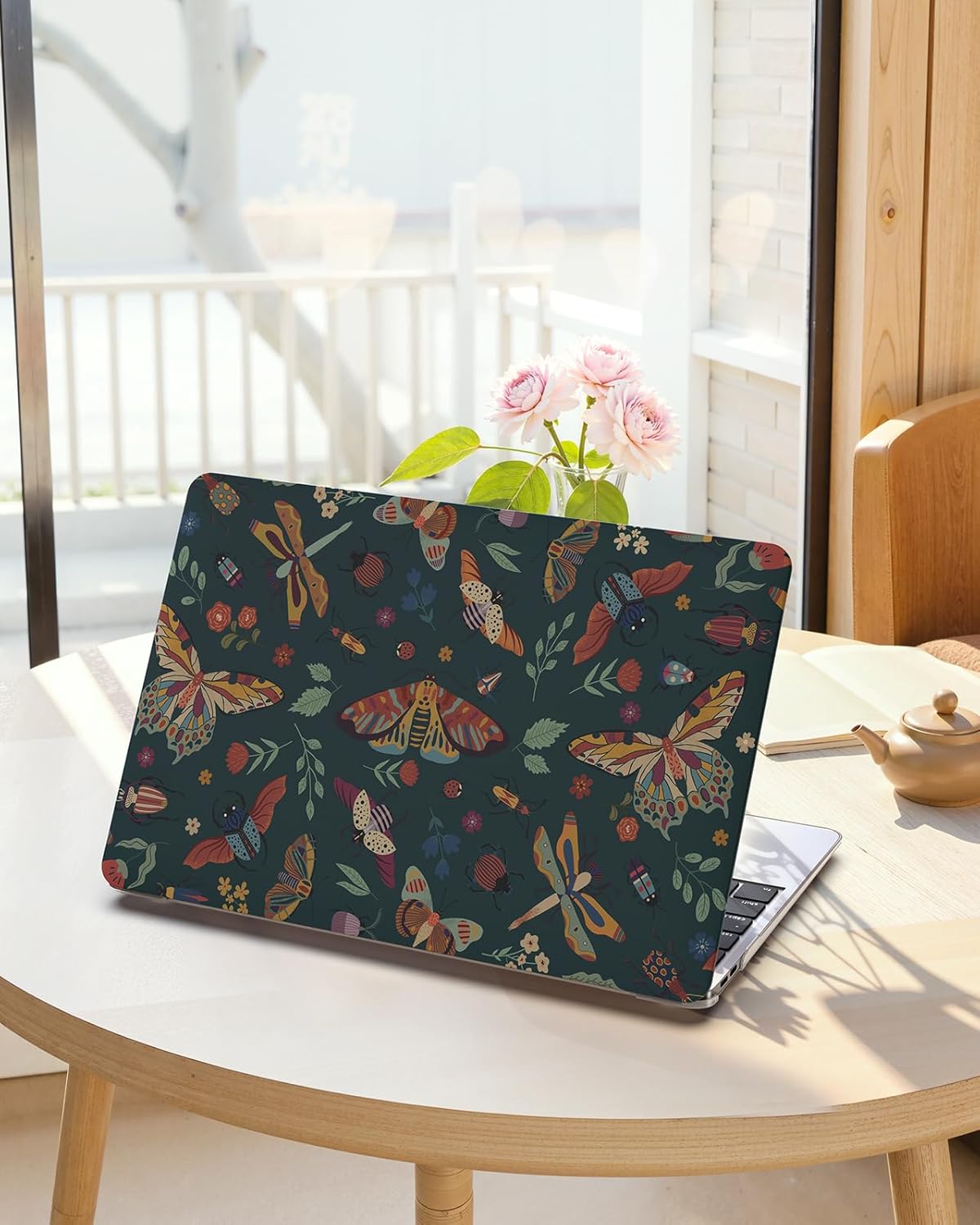 iCasso Compatible with MacBook Air 13 inch Case 2020-2018 Release A2337 M1 A2179 A1932, Slim Anti-Scratch Protective Plastic Hard Shell Case+Keyboard Cover for Mac Air 13.3-Green Butterfly - Image 8