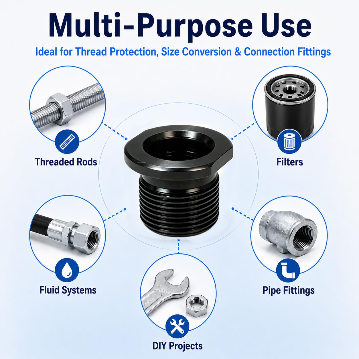 Thread Reducers - 1/2" to 5/8" Adapters (4 Pack) -6 Thread Reducers - 1/2" to 5/8" Adapters (4 Pack) -6