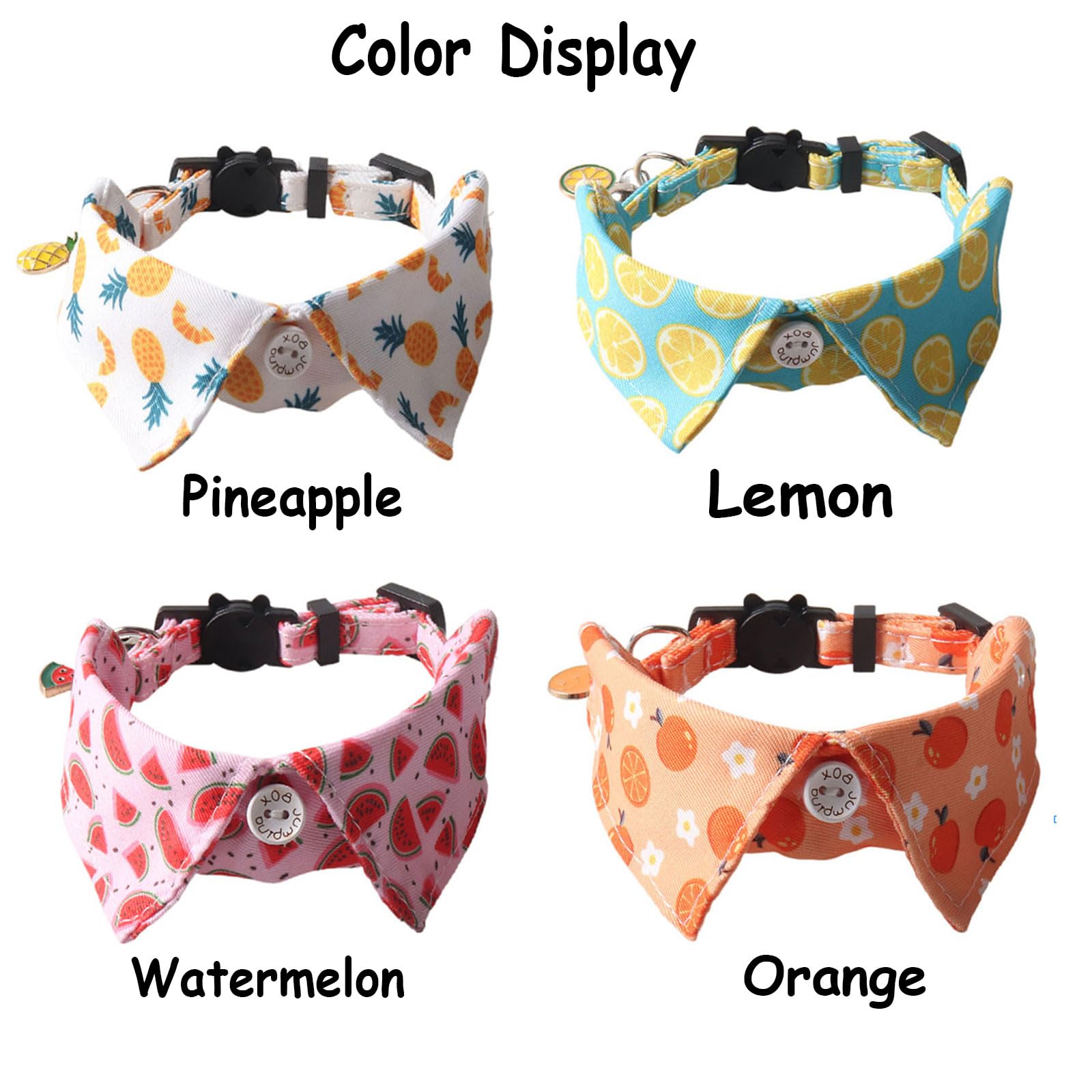 BT Bear Cute Style Small Dog Collar with Bell Adjustable Quick Release Cat Collars for Small Dogs Puppy Orange - Image 4