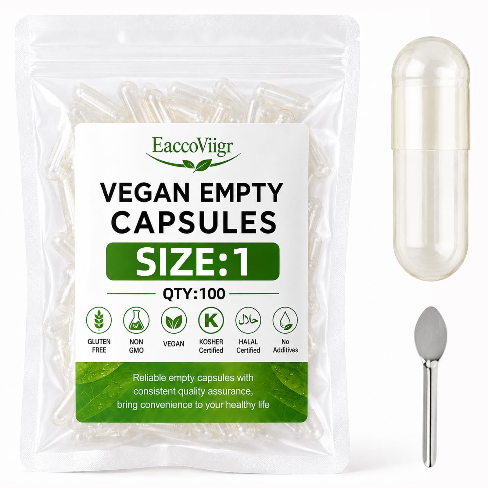 Size 000 Vegan Empty Capsules, 1000 Count Veggie Empty Pill Capsules — Amazon image 7