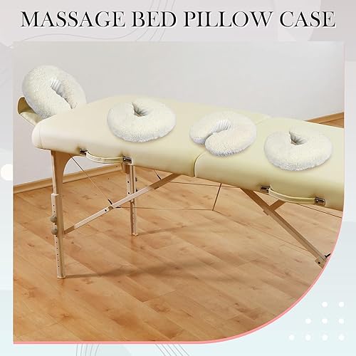 Miniatura 4 de Mixweer 4 fundas de almohada de forro polar para mesa de masaje, funda de almohada para cama facial, fundas cálidas para reposacabezas de 14.6 x 13