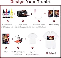 Vista 6 de Papel de sublimación de 11 x 17 pulgadas, 100 hojas de 4.41 oz/m², para impresora de inyección de tinta con tinta de sublimación Epson, Sawgrass