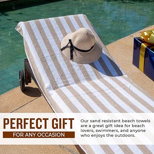 Miniatura 5 de Toallas de playa personalizadas para adultos  Toallas de piscina personalizadas con nombre  Toallas de playa a rayas 100% algodón para mujeres y