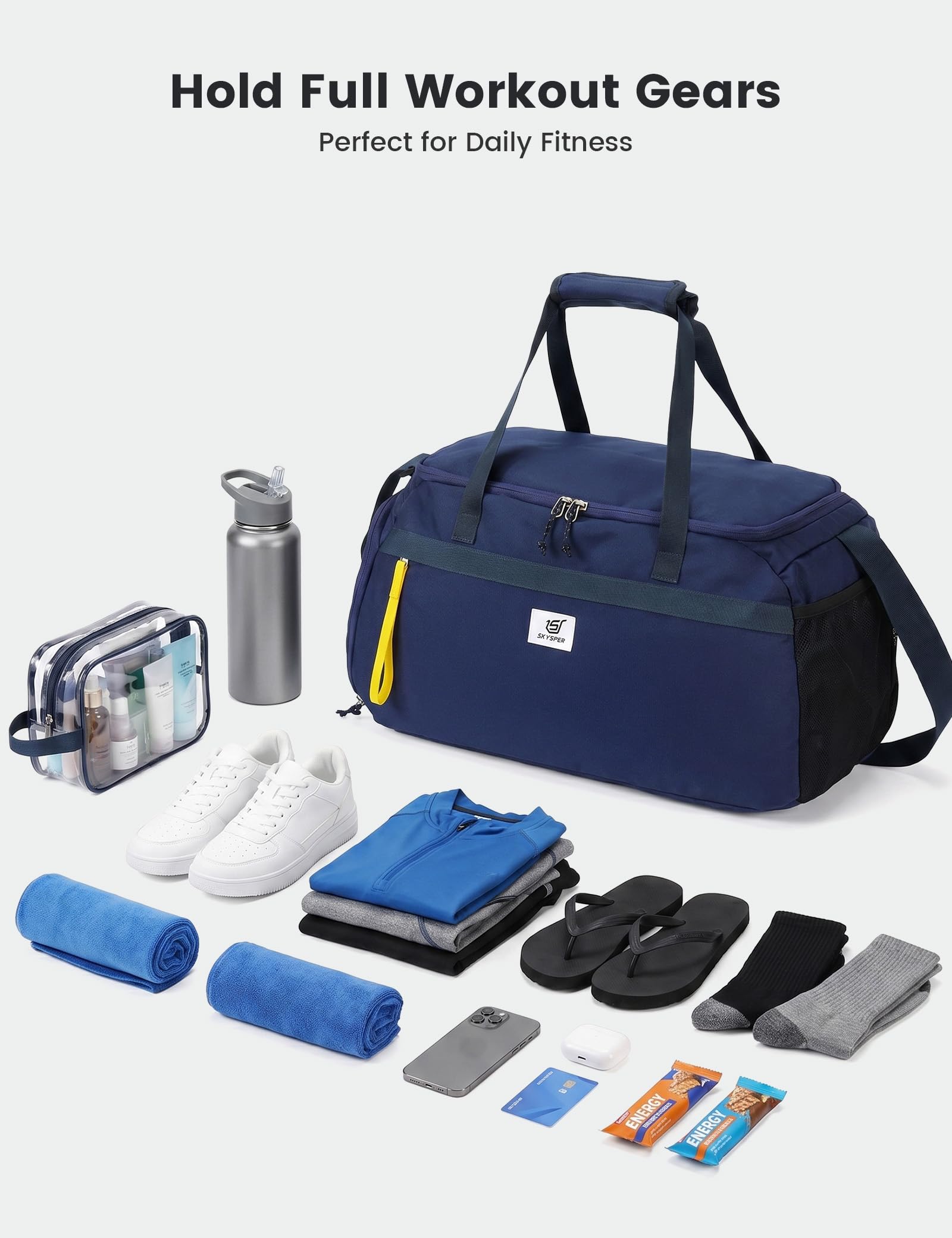 SKYSPER 35L Sac de Sport avec Compartiment à Chaussures et Compartiment Humide