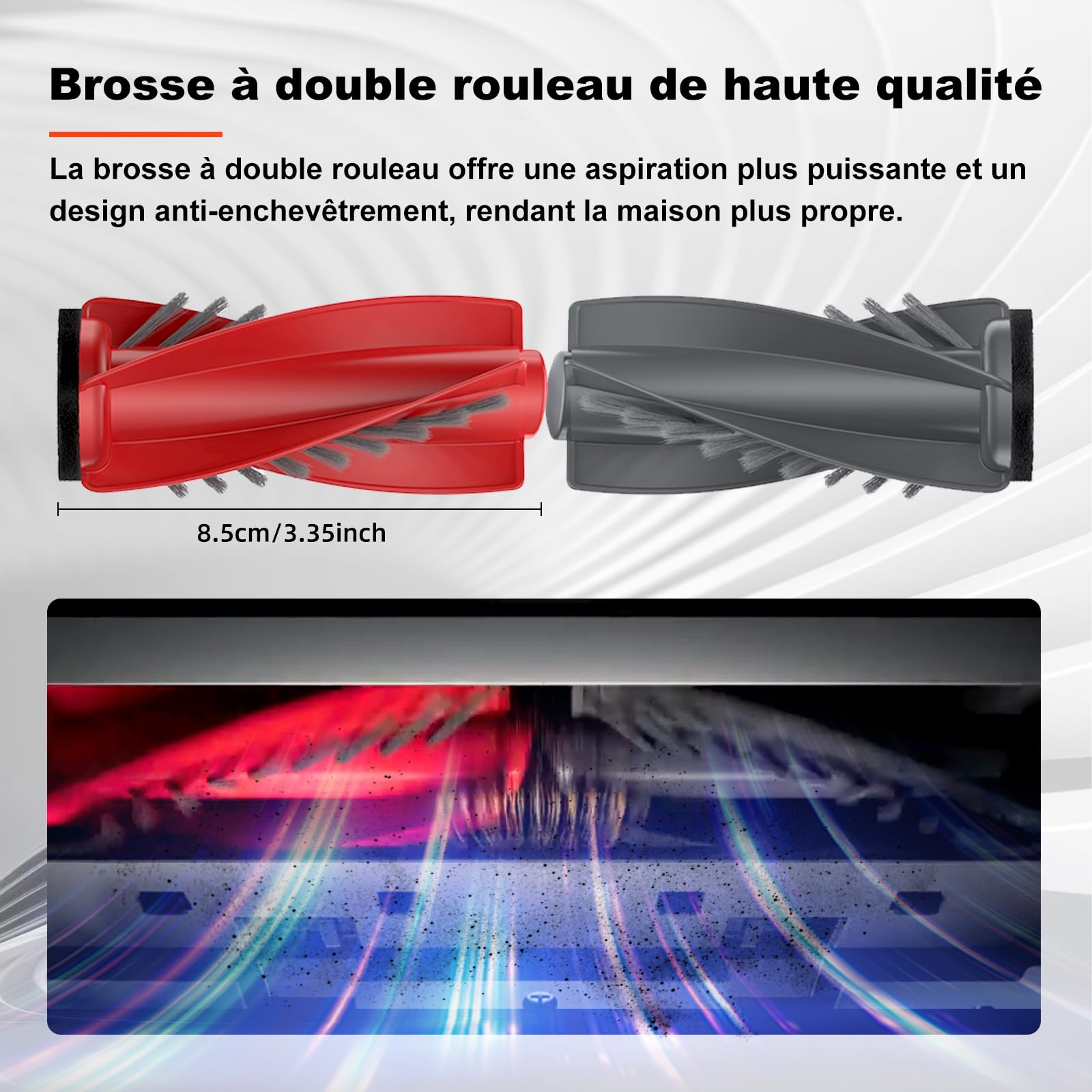 Saros 10 Accessoires de Rechange pour Roborock Saros 10, 25 Pièces, 2 Brosses Principales 4 Brosses Latérales 4 Sacs à Poussière 4 Filtres HEPA 4+4 Tampons de Vadrouille à Double Vibration
