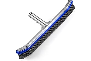 Heavy Duty Pool Brush Wire Head for Concrete Pool - Aluminum Back...
