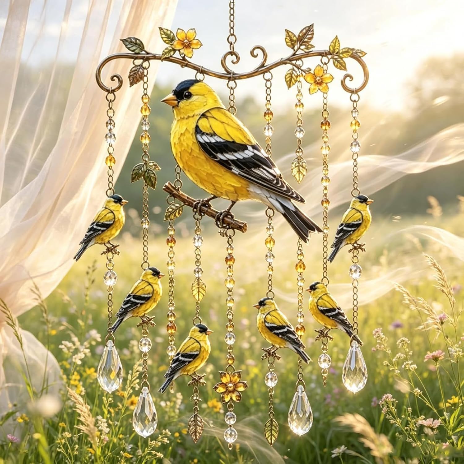 QUNZIDRESS Graceful Hummingbird Wind Chime, Wind Chimes for Outside, Outdoor Windchimes, Colorful Bird Memorial Garden Yard Decorations for Outside, Birthday Gardening Gifts for Women Grandma