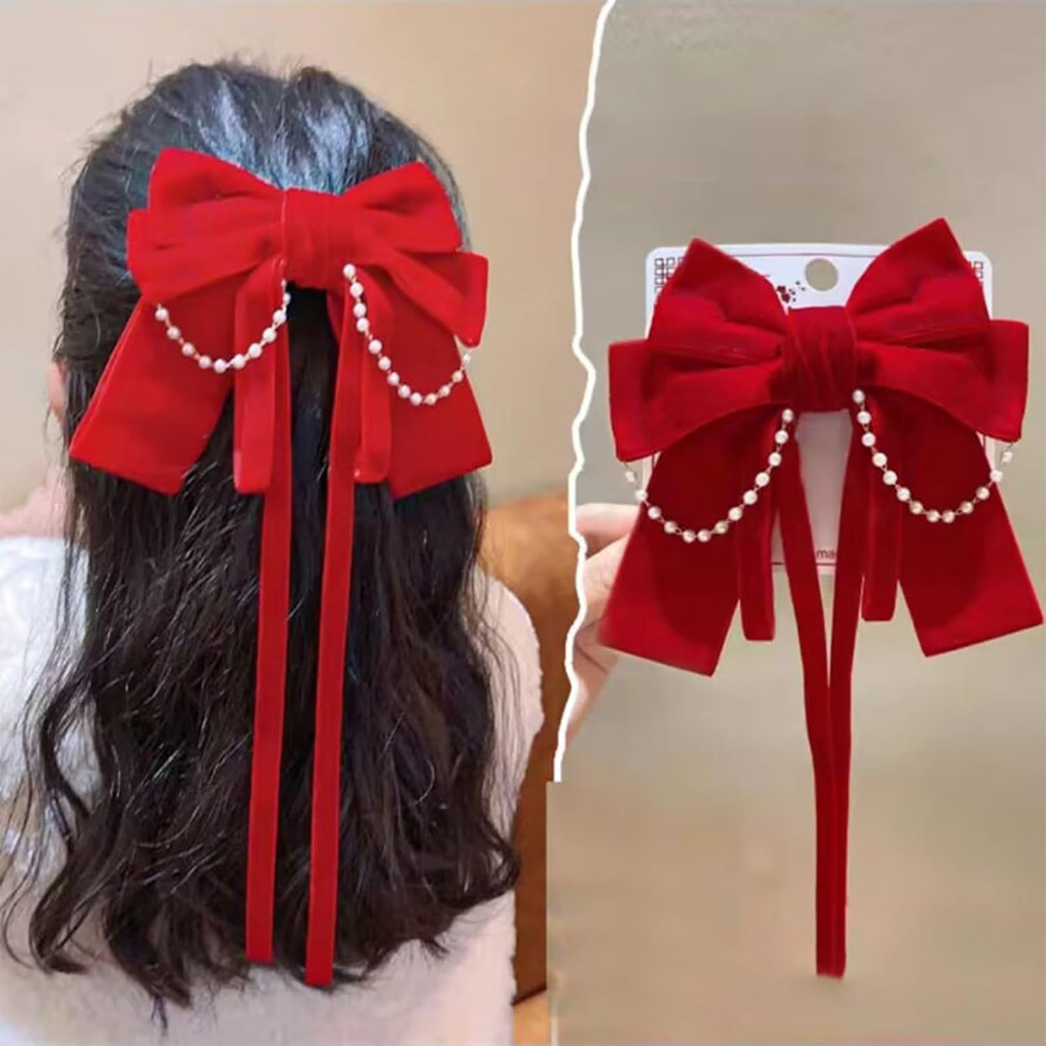 1Pcs Red Golden Velvet Bow Hair Ornament Hair Liberia Ubuy