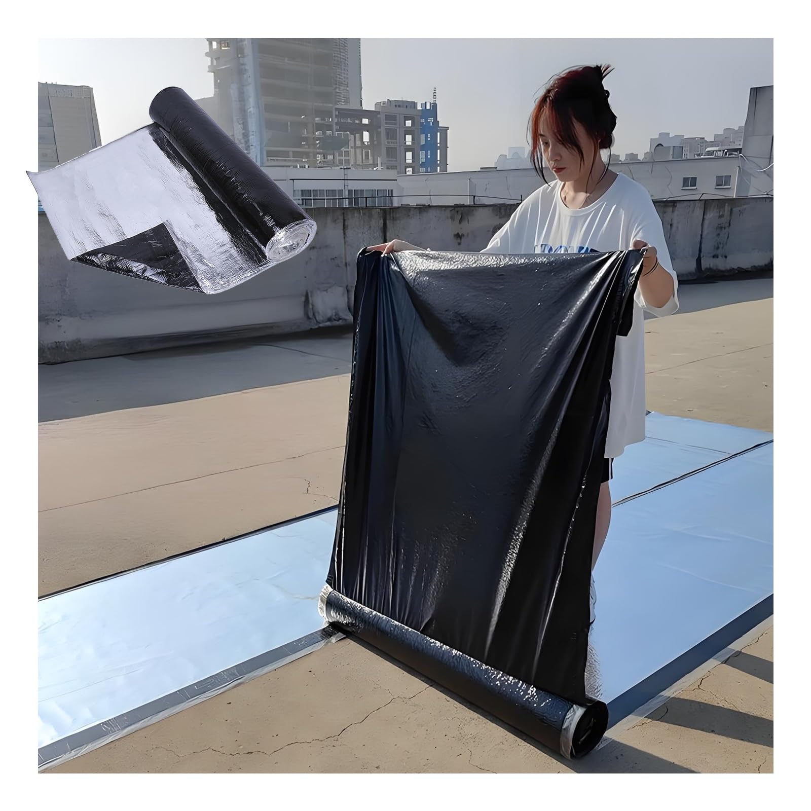 Cinta autoadhesiva de reparación de techo, fieltro impermeable de asfalto, resistente a los rayos UV, resistente a la intemperie, restauración rápida para juntas y desgarros de techo