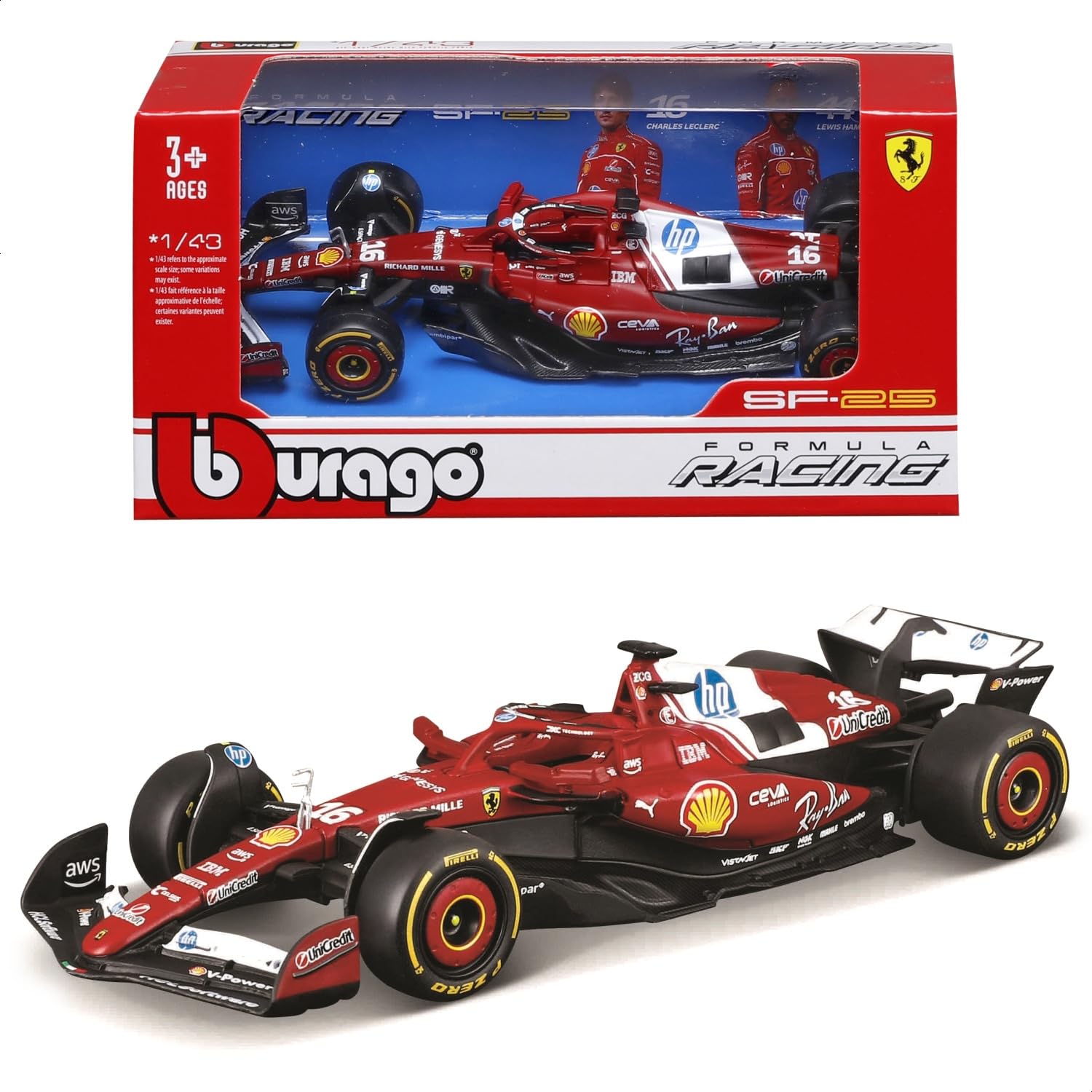 Amazon | Bburago 2025年モデル 1/43 F1 スクーデリア フェラーリ #16