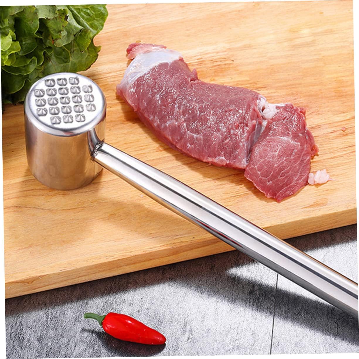 2pcs Stainless Steel Meat Tenderizer Tools Steak Hammers Pork Meat Beef Pounders