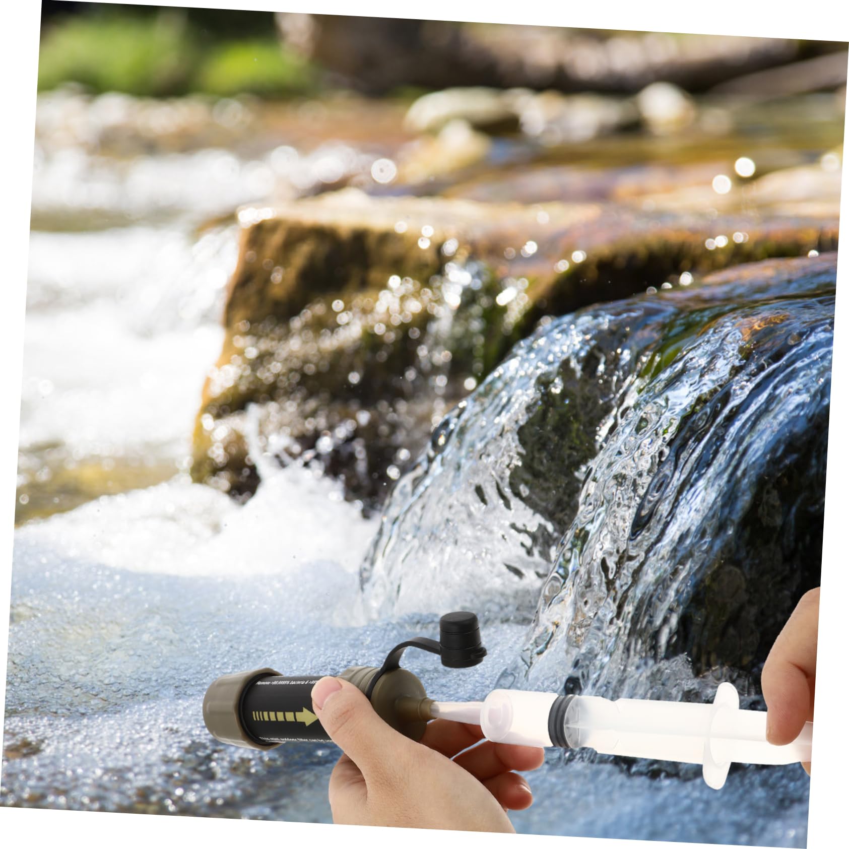 KOMBIUDA Tragbarer Kleiner Wasserfilter aus Abs Leicht und Zuverlässig für Camping Wandern und Notfälle zur Sicheren Trinkwasseraufbereitung im Freien