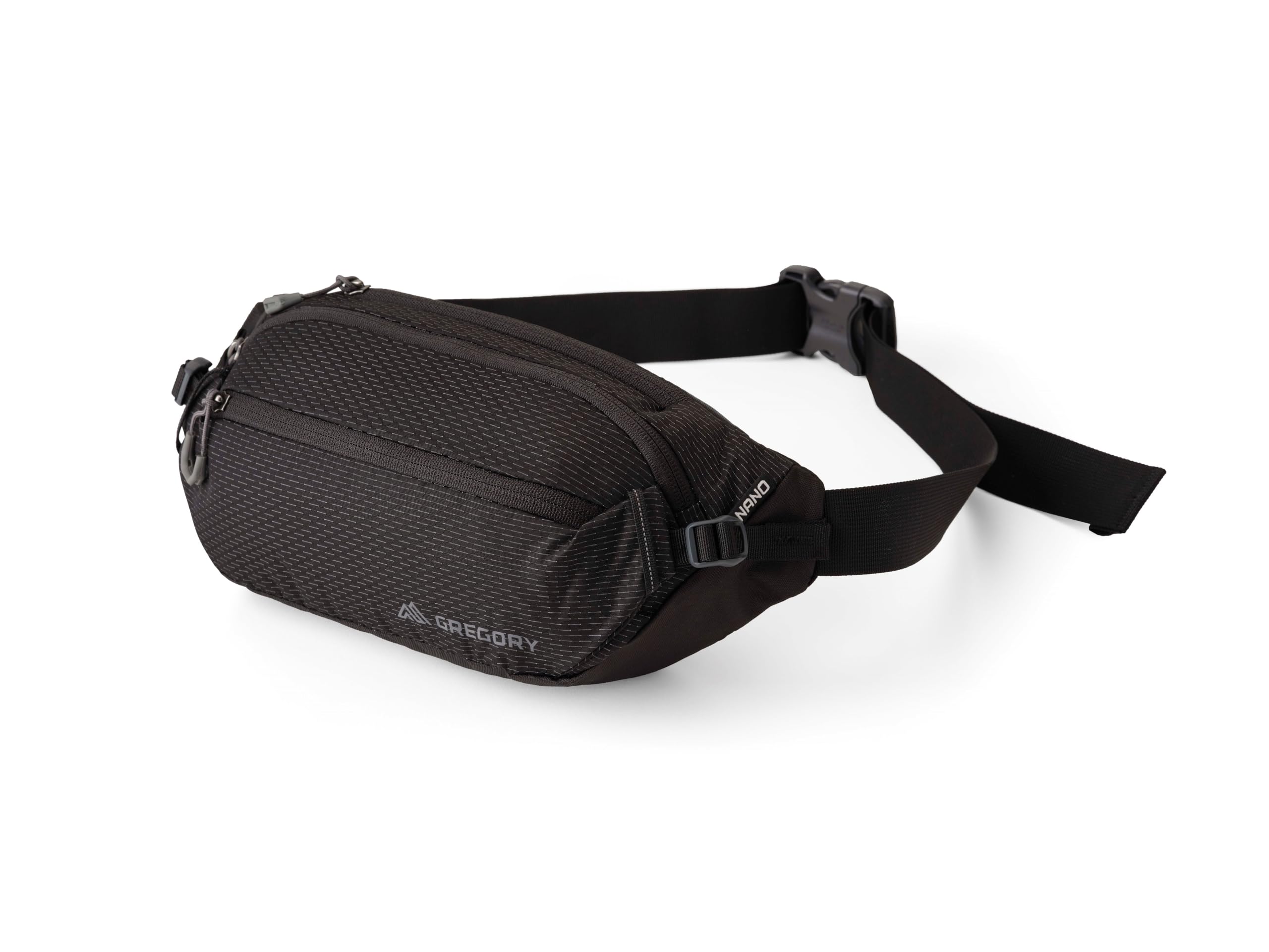 Gregory Essential Hiking - Nano Waistpack, 33 cm, 4 L, 0.18 Kg, Hiking Belt Bag, Multiple zippered pockets, Padded comfortable fit, Black (Optic Black)