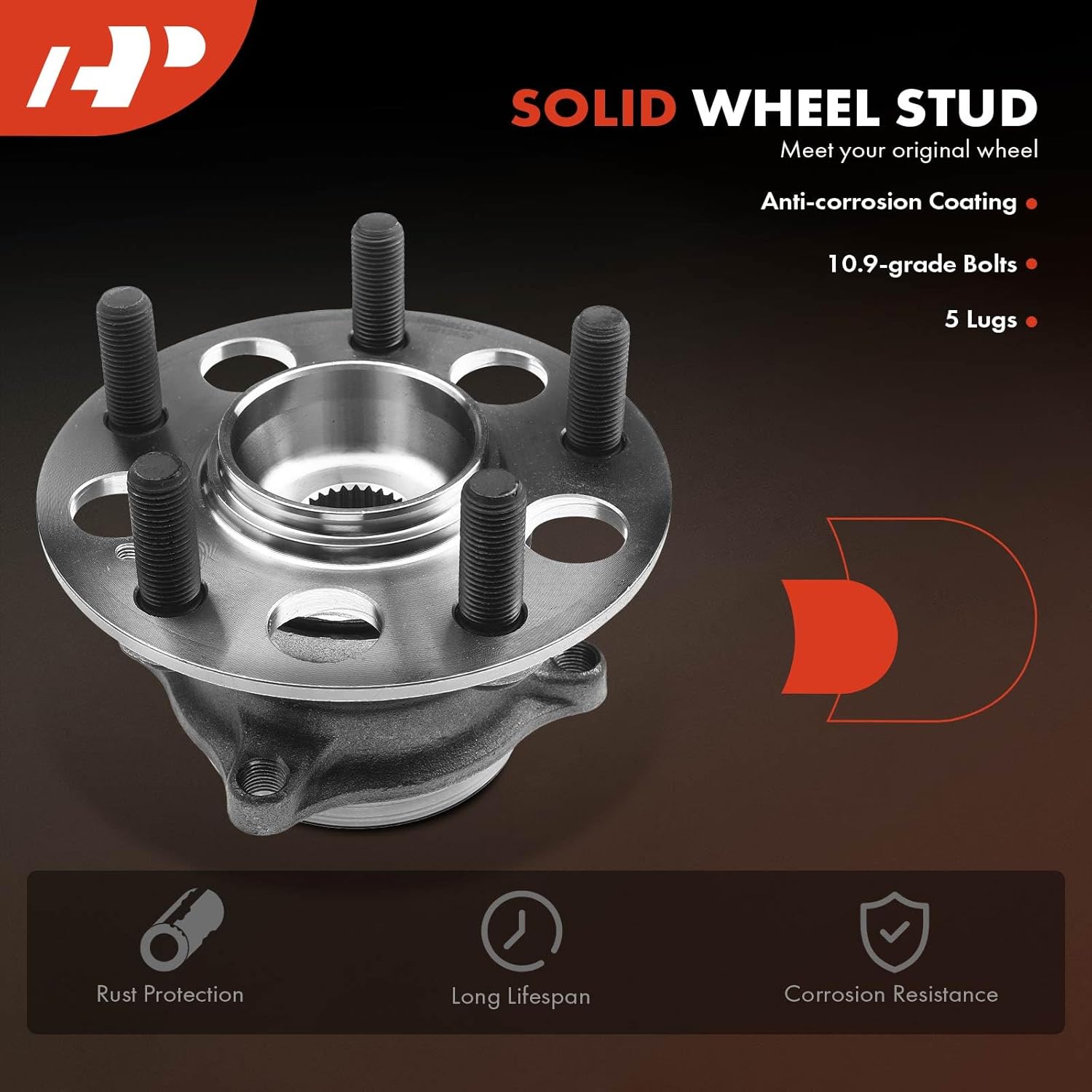 A-Premium Rear Wheel Bearing and Hub Assembly with 5-Lug Compatible with Honda Pilot 2016-2022, Passport 2019-2023, Acura MDX 2017-2020