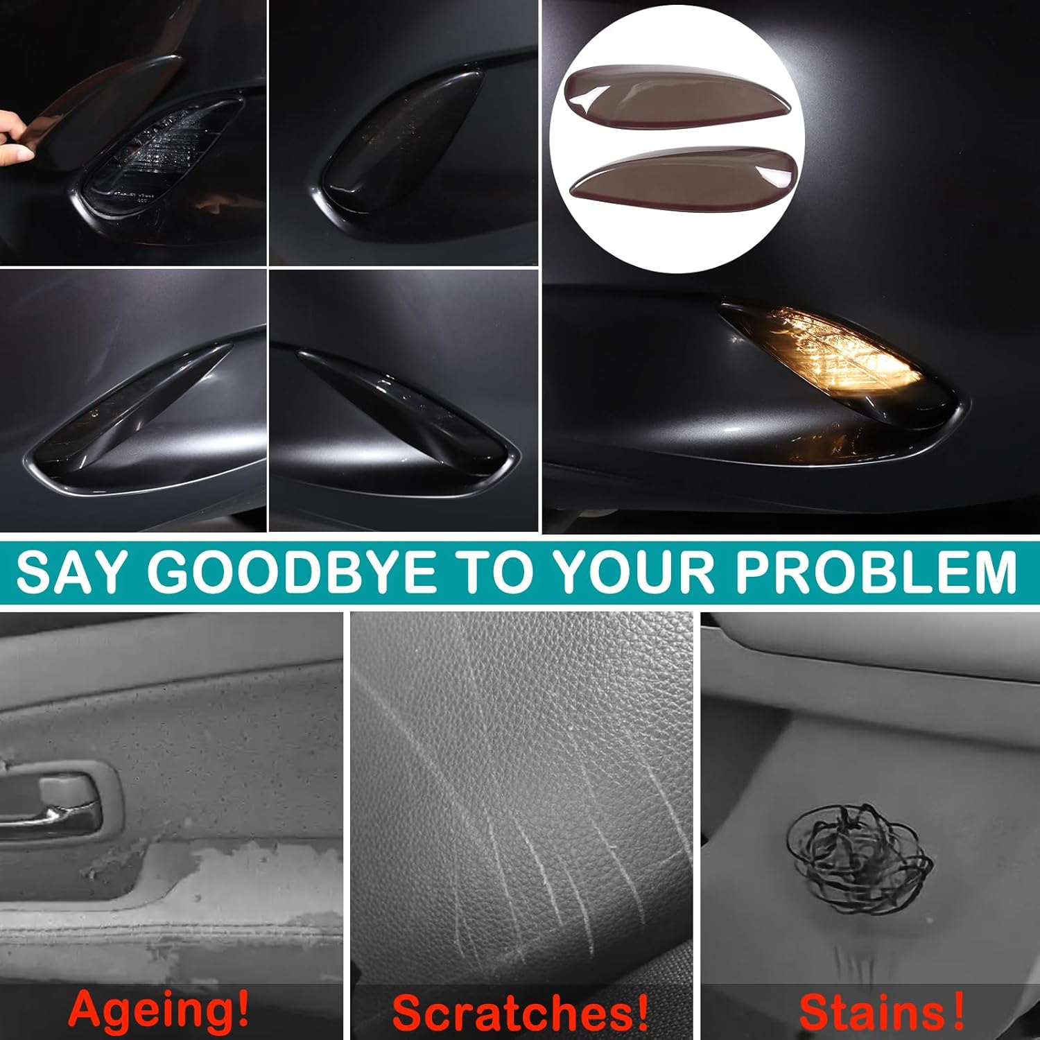 Rear Fog Light Cover Guard Compatible with Mazda MX-5 2016-2023, ABS Rear Fog Lamp Light Lamp Grill Protector Cover Guard Exterior Accessories (Rear fog lamps)