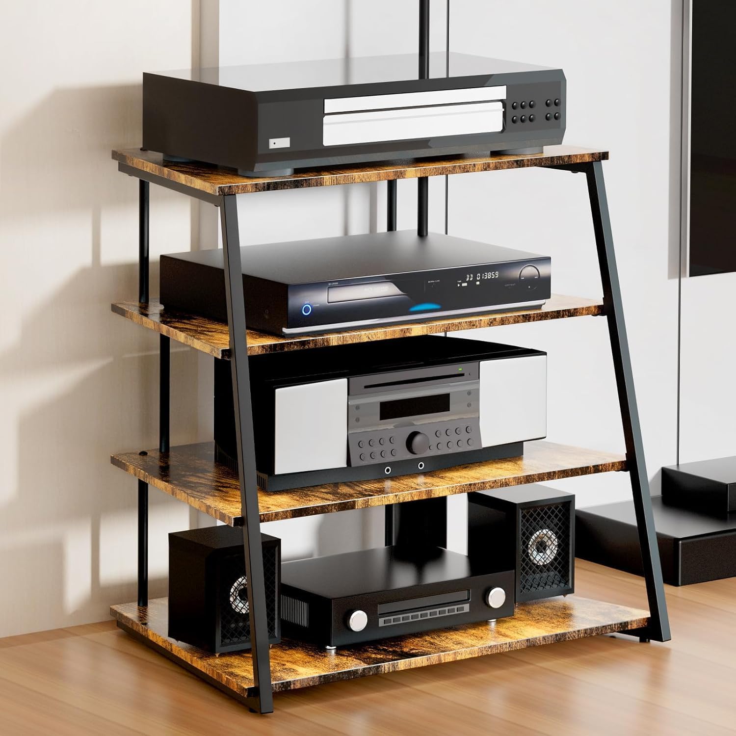See full amazon price history chart for INDIDECOR 61869 Multi Level Stereo Cabinet, Audio Rack,4-Tier Audio Rack,Stereo Stand,Wooden Stereo Cabinet,AV Rack,Vintage Style (Black) INDIDECOR 61869 Multi Level Stereo Cabinet, Audio Rack,4-Tier Audio Rack,Stereo Stand,Wooden Stereo Cabinet,AV Rack,Vintage Style (Black) (B0CV5L7D92) Amazon Price History, Amazon Price Tracker