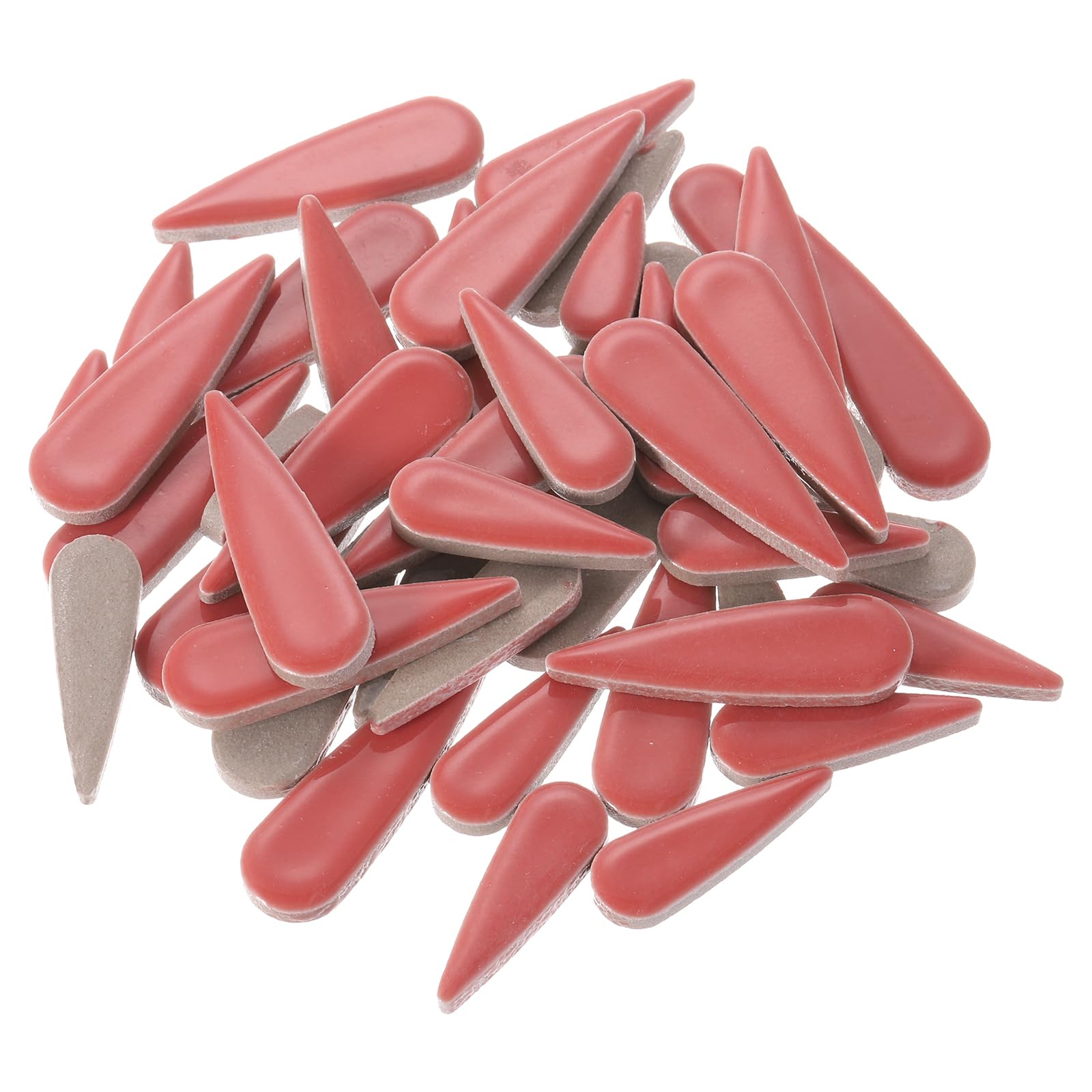 sourcing map Petal Mosaic Tiles for Crafts 100g Tear Drop Porcelain Mosaic Tiles for Mosaic Art Projects and Outdoor Decorations Watermelon Red