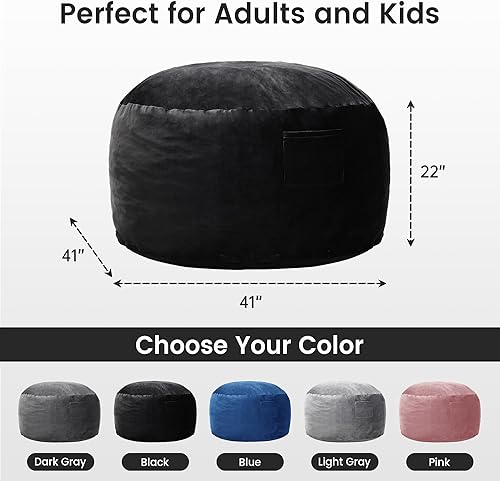 Miniatura 2 de Kromax Puf grande de 3.5 pies para niños, adolescentes, adultos, espuma viscoelástica, fácil de limpiar, lavable, funda de ante suave, cremallera