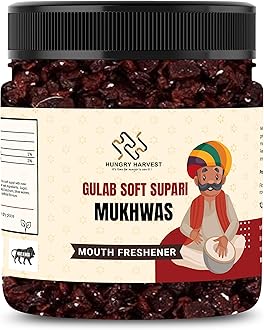 Hungry Harvest Soft Gulab Supari Mouth Freshener Sweet Rose supari [Jar Pack] (100 Grams)