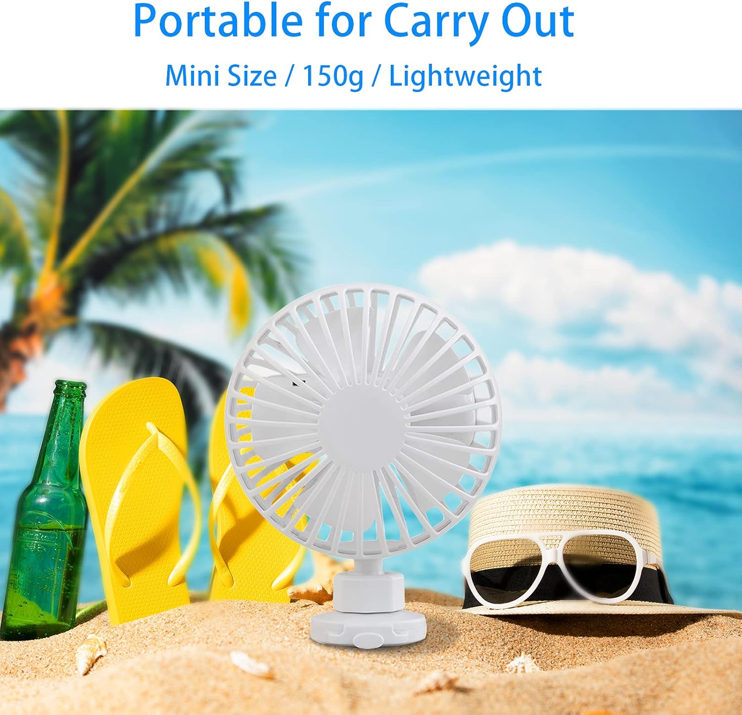 Baby Fan for Stroller and Car Seat, Stroller Fans with Adjustable Strap for Baby, 360 Degree Rotatable, USB or Battery Powered. White or Pink : Baby