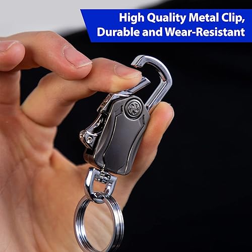 Miniatura 4 de Llavero multiherramienta definitivo con abridor de botellas, giratorio, soporte para teléfono y mosquetón, accesorio de metal duradero para hombres