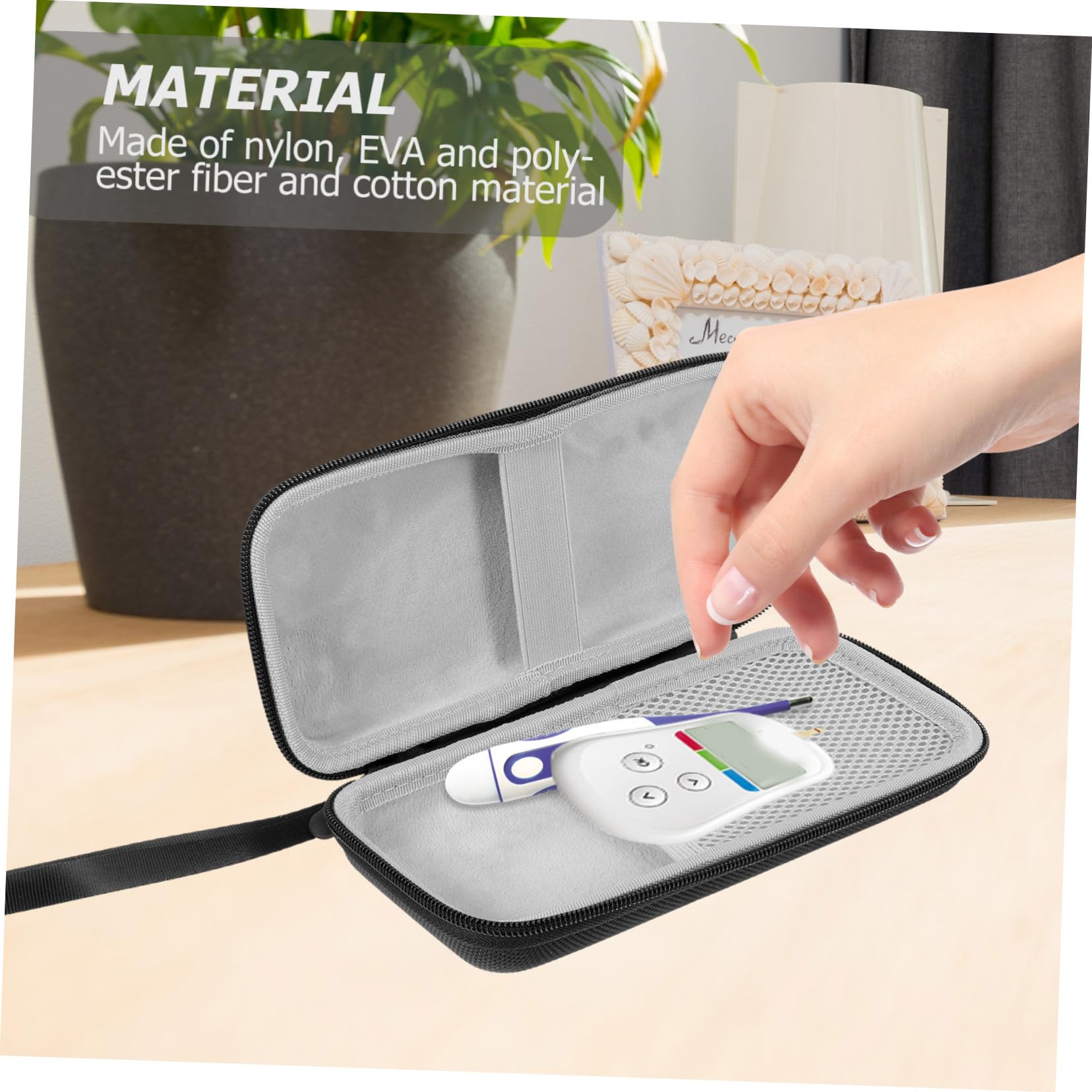 SHERCHPRY 5 Stück Organizer für Blutzuckermessgeräte Aufbewahrungstasche mit Netzbeutel und Reißverschluss für Zubehör Unterwegs und Großes Sicheres Design