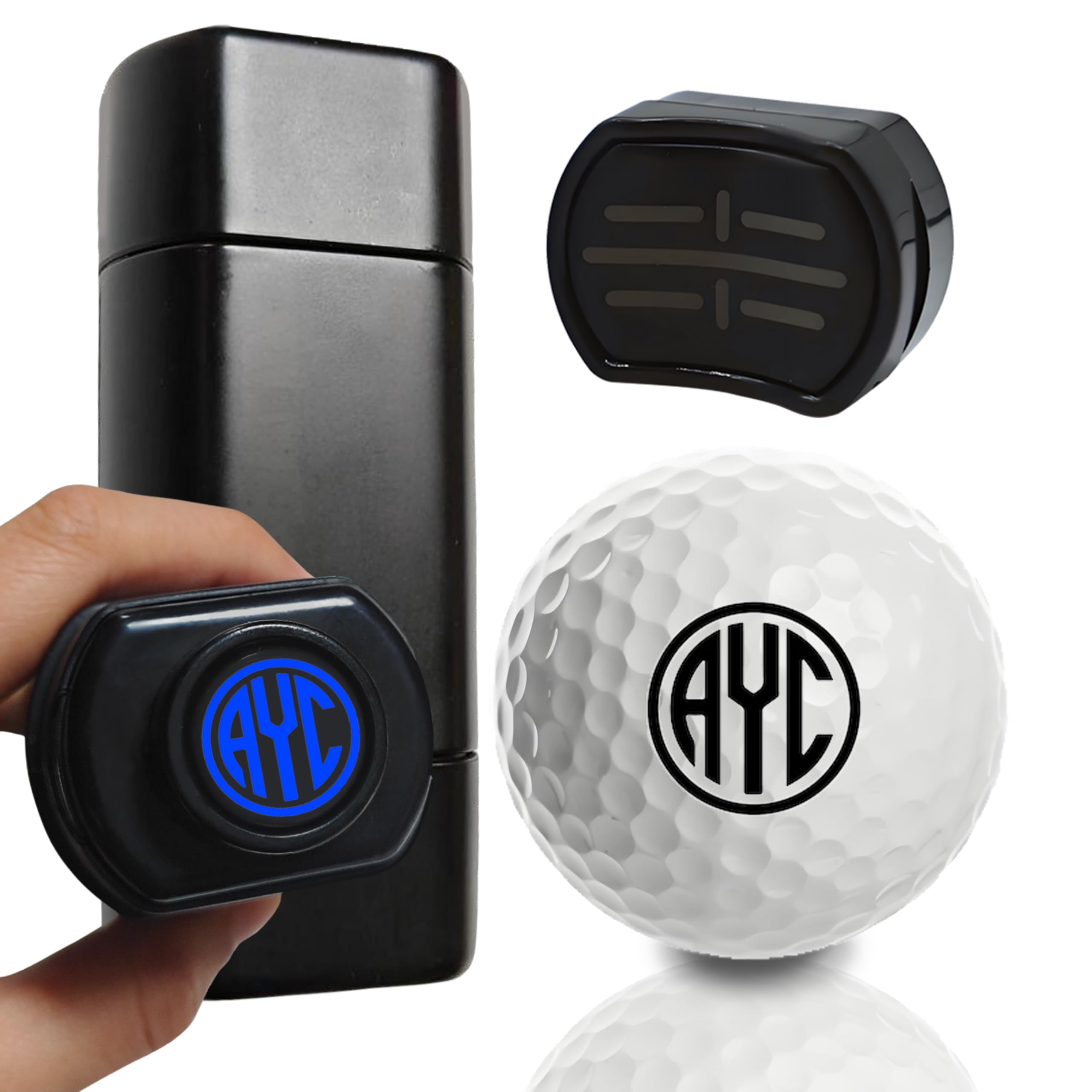 Set di timbri personalizzati 2 in 1, marcatore per palline da golf personalizzato, marcatore per palline da golf autoinchiostrante, strumento impermeabile ad asciugatura rapida, logo unico per