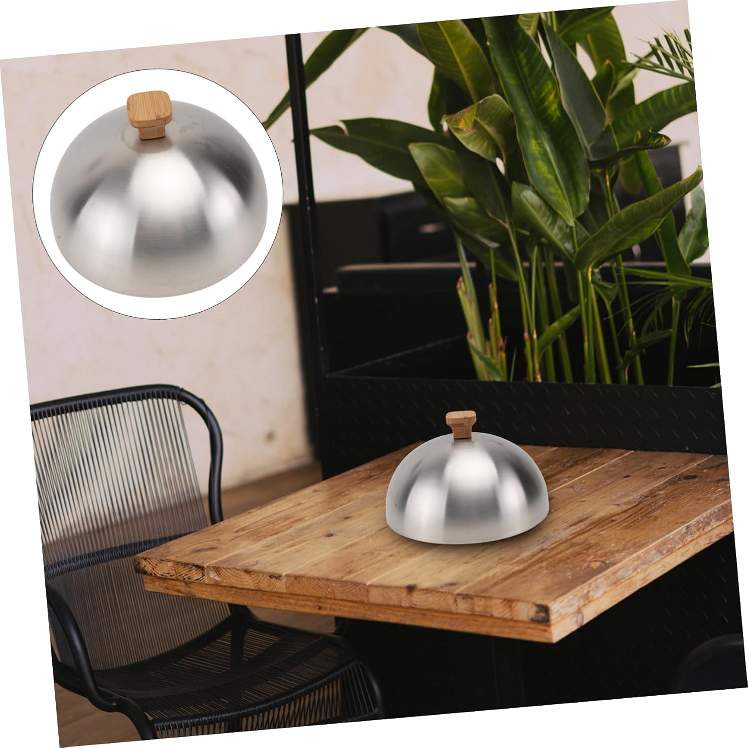 Hemobllo 1Pc Stainless Steel Steak Cover Food Protector Dish Cover for Kitchen Household Food Cover and Convenient Cooking Accessory