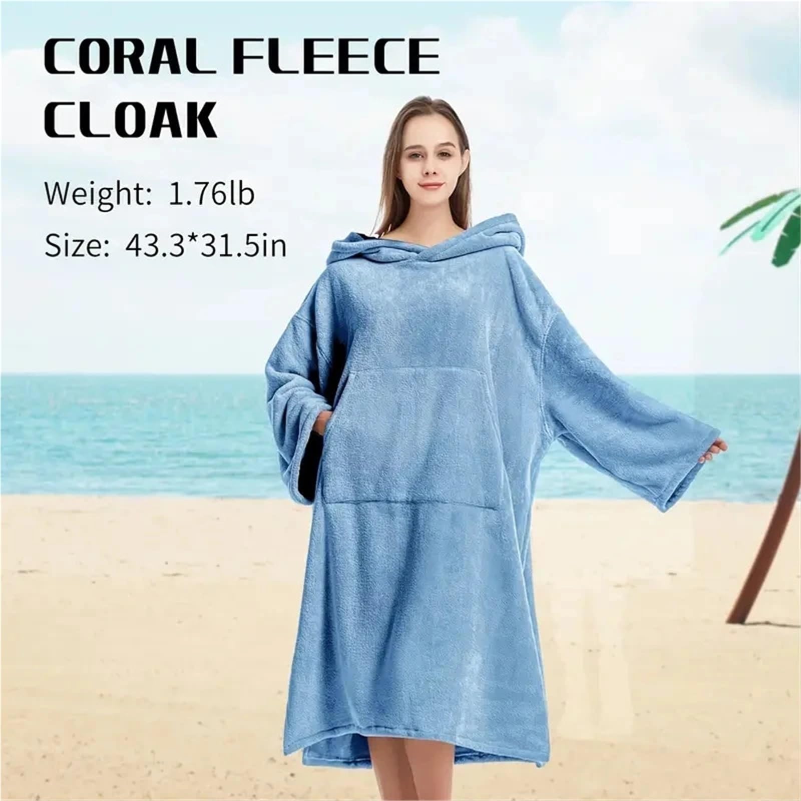 Poncho de Surf for cambiarse, Albornoz Unisex con Capucha, Toalla baño Supersuave Bolsillo y para Playa y Deportes acuáticos(Gray)