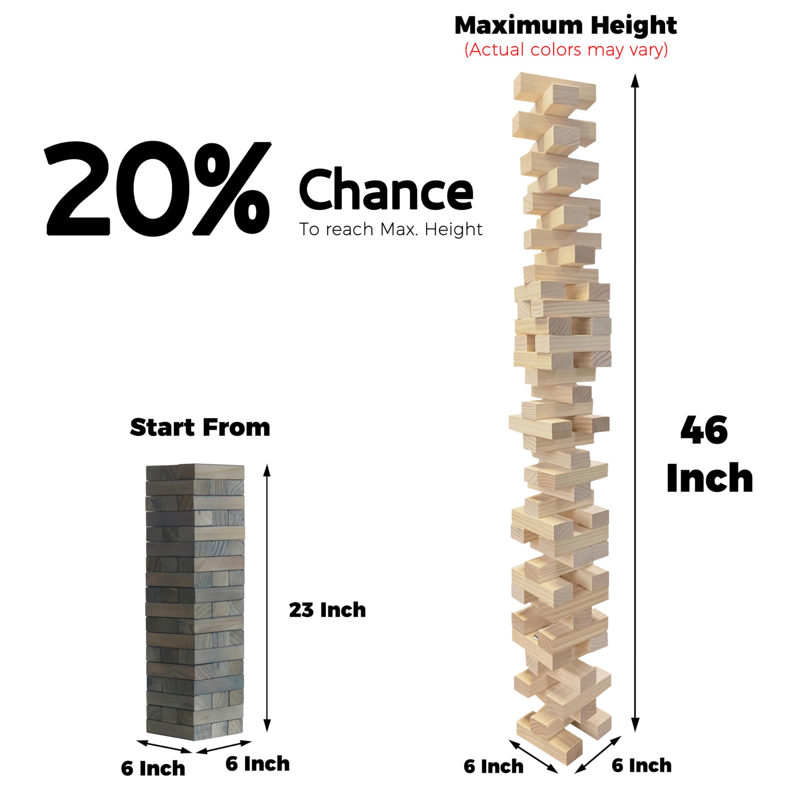 Buy SPORT BEATS Gray Large Tower Game Outdoor Games 54 Blocks Stacking Game  Includes Carry Bag Online at Low Prices in India - Amazon.in