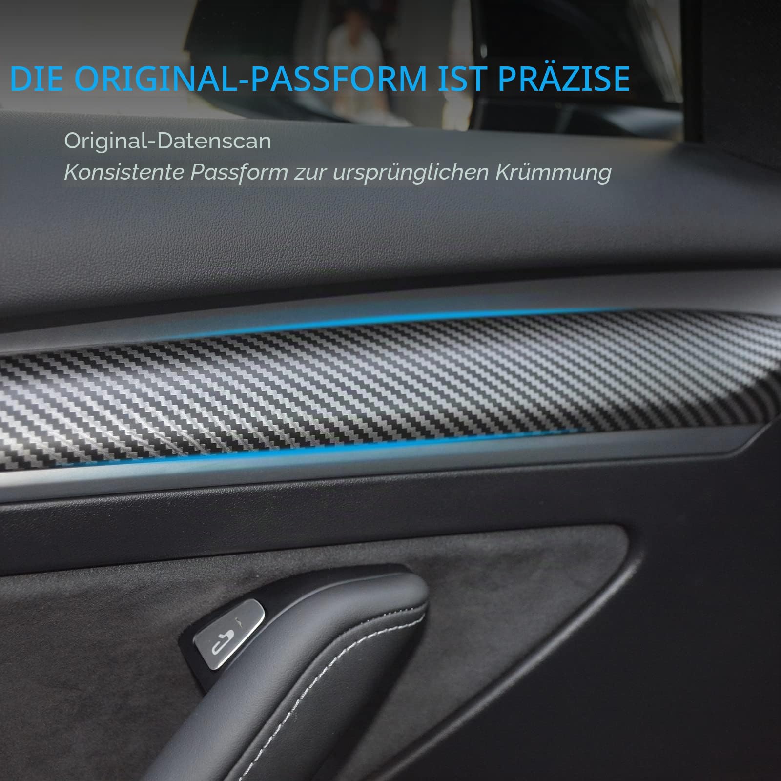 Carbon-Faser Armaturenbrettabdeckung für Tesla Model Y 2020-2023, Mittelkonsole Panel Sticker Innenzubehör für Tesla Model 3 2020-2023 (Matt)-Nicht für 2024-2025 Neue Modelle