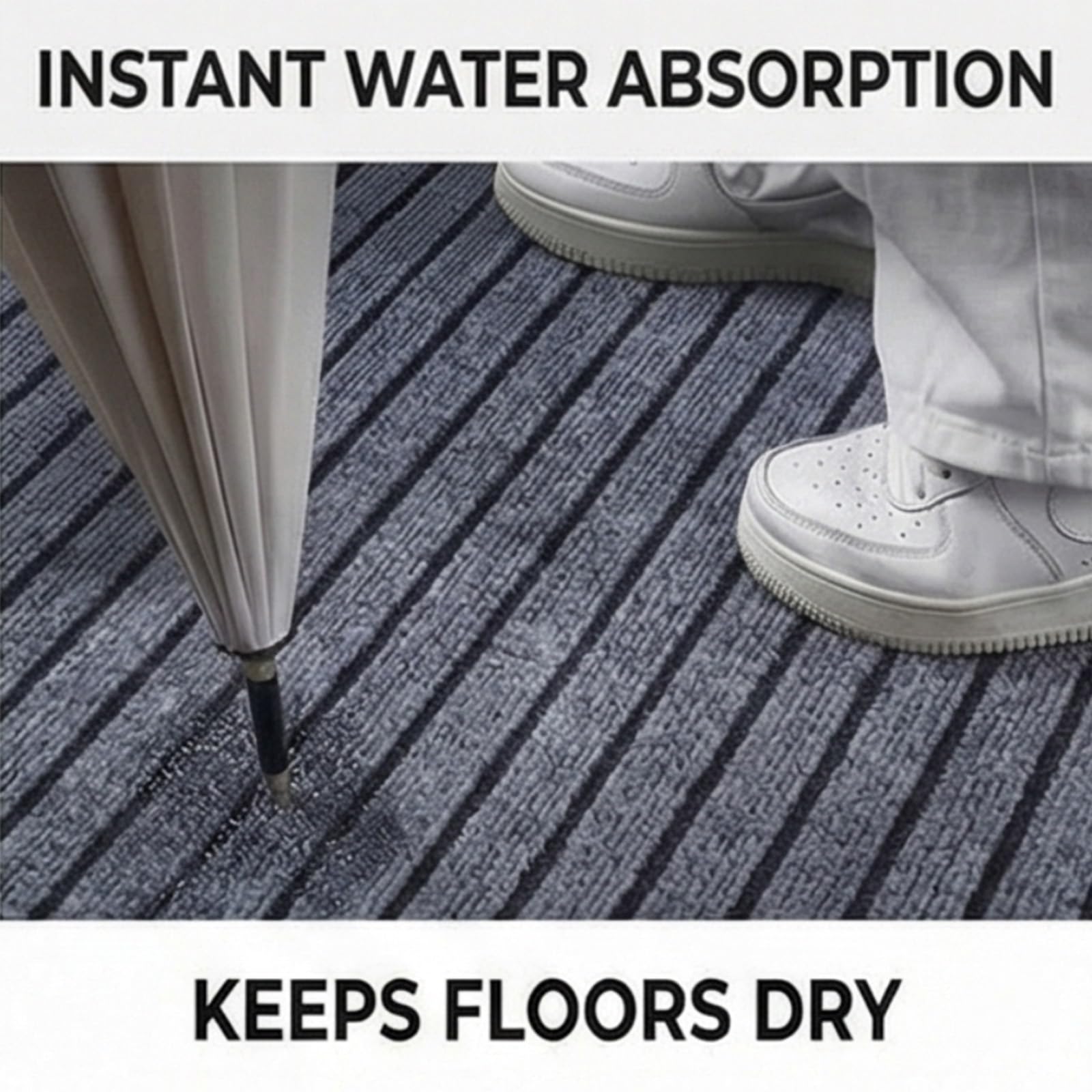 Paillasson Intérieur, Tapis D'entrée Antidérapant Absorbant | Dos en TPE robuste, Extra plat 0.7 cm, Idéal pour chien, Entretien facile, Fibre douce(110 x 130 cm)