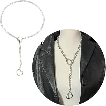 Amazon.co.jp: ヒップホップ中空ハートチェーンネックレスパンク愛の形