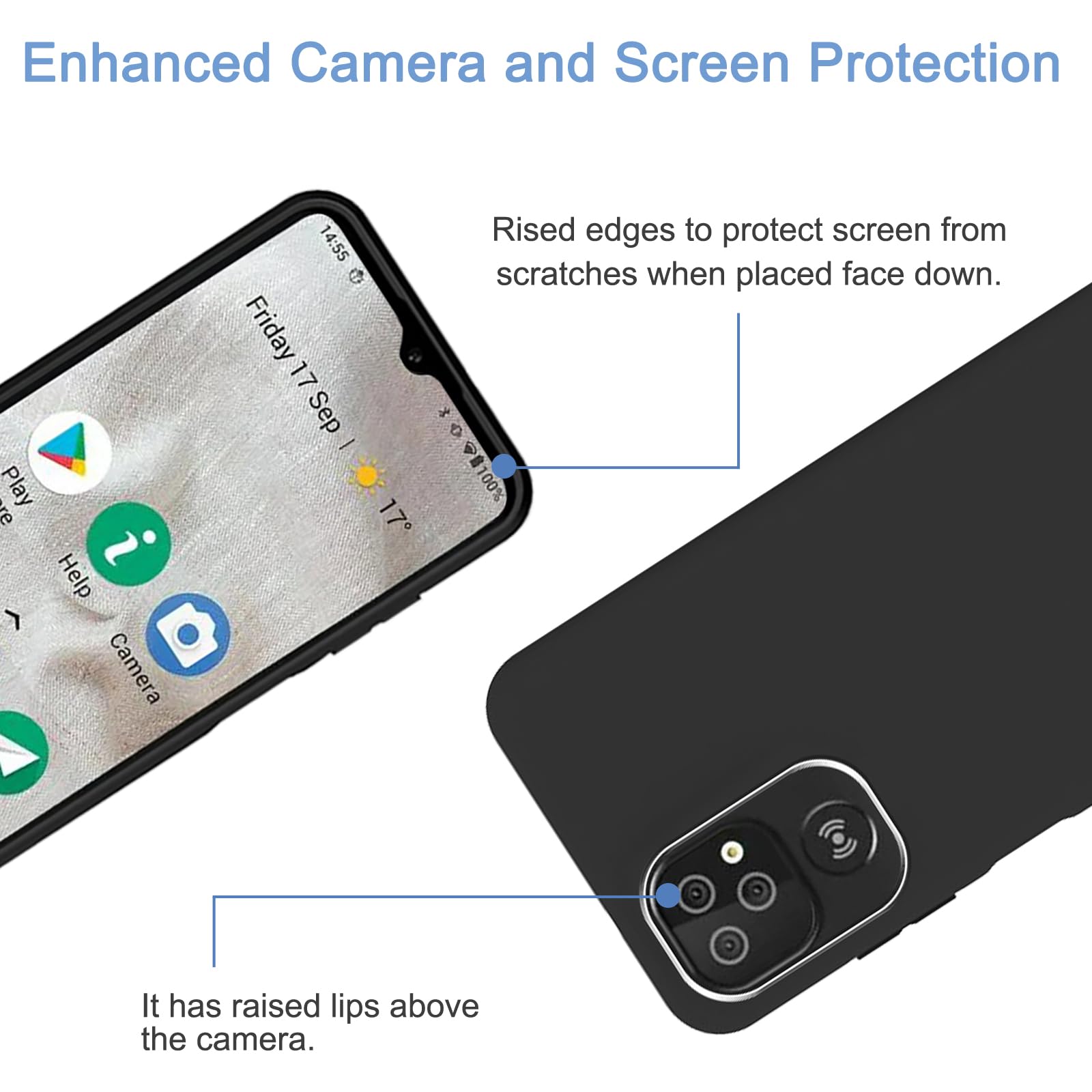 KZIOACSH Case For Doro 8100/Doro 8100 Plus, Flexible Soft Ultra Sli Anti-Scratch Rugged Phone