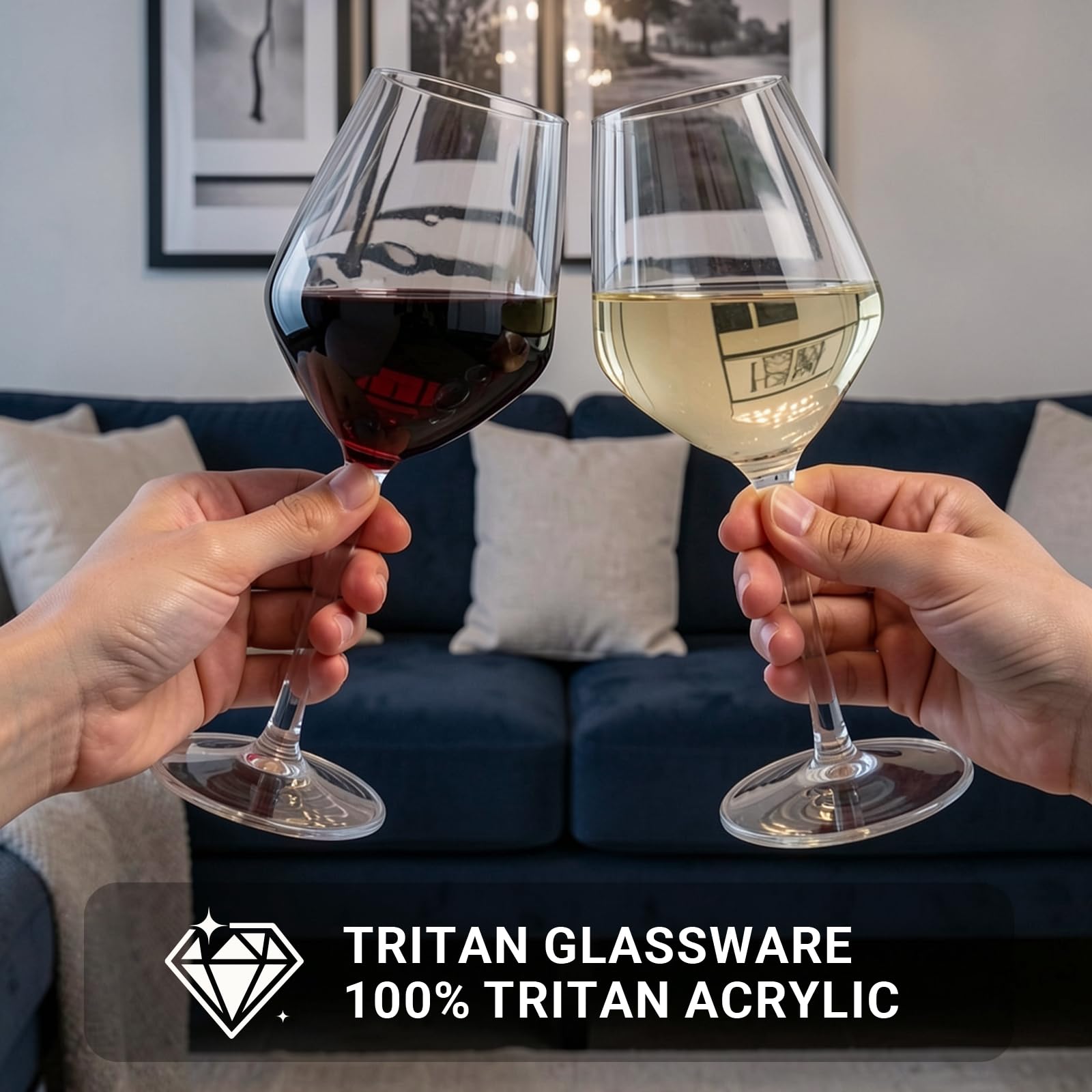 MICHLEY Unbreakable Wine Glasses - Set of 2 -4
