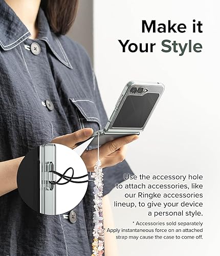 Miniatura 9 de Ringke Funda delgada material antiamarilleo compatible con Samsung Galaxy Z Flip 5 para mujeres y hombres, funda protectora transparente 5G sólida y