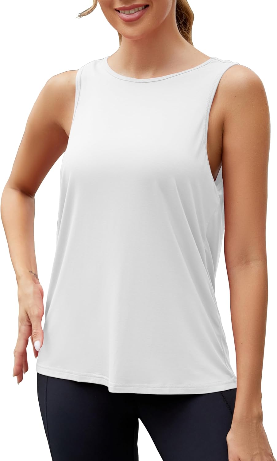 Mippo Workout Tops for Women Loose fit Mesh Athletic Shirts Sleeveless Yoga Tank Running Gym Tops - Image 2