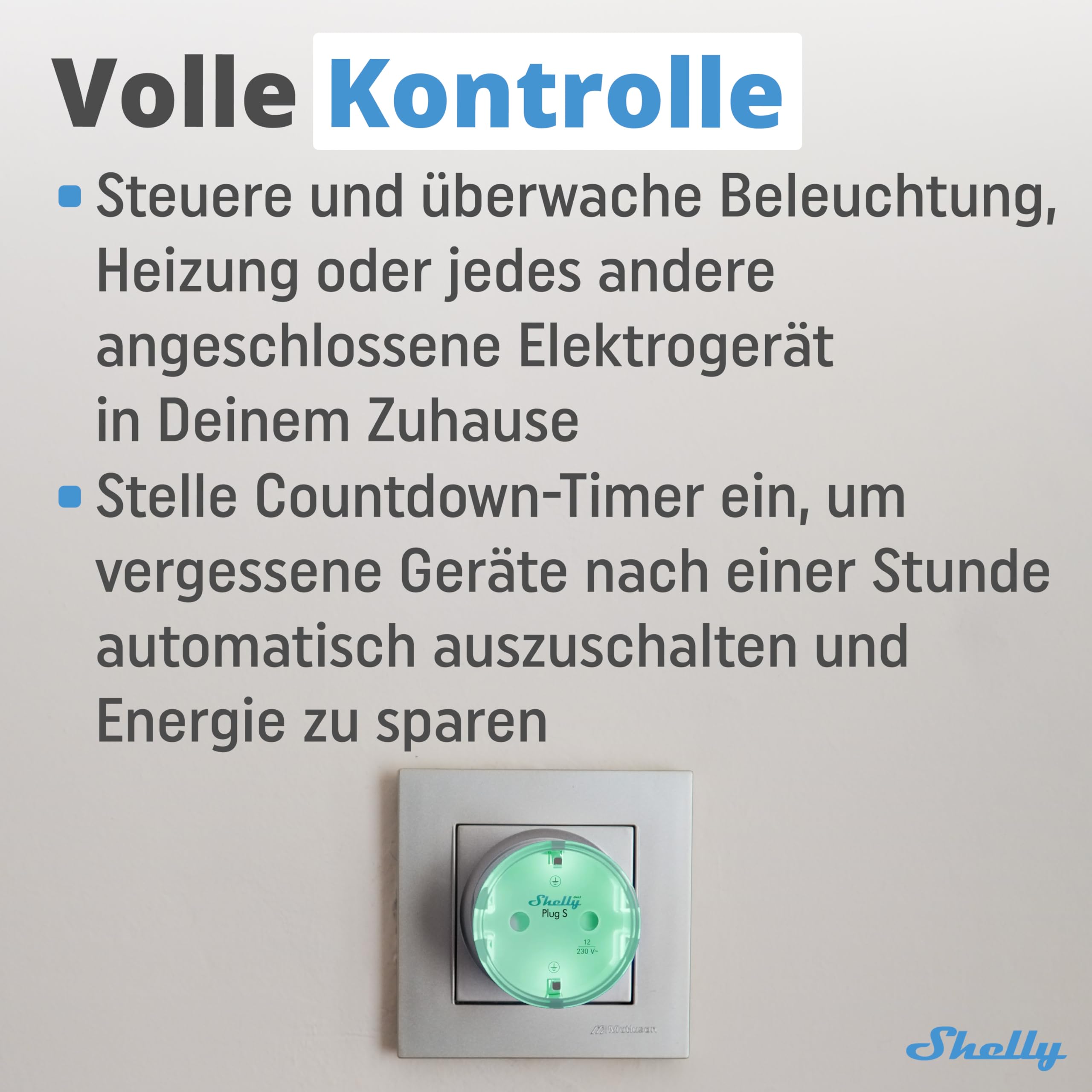Shelly Plug S Gen3 Weiß WLAN Smarte Steckdose Leistungsmessung 12A 2500W Matter-Zertifiziert Alexa Google Kein Hub Erforderlich 4 Stück