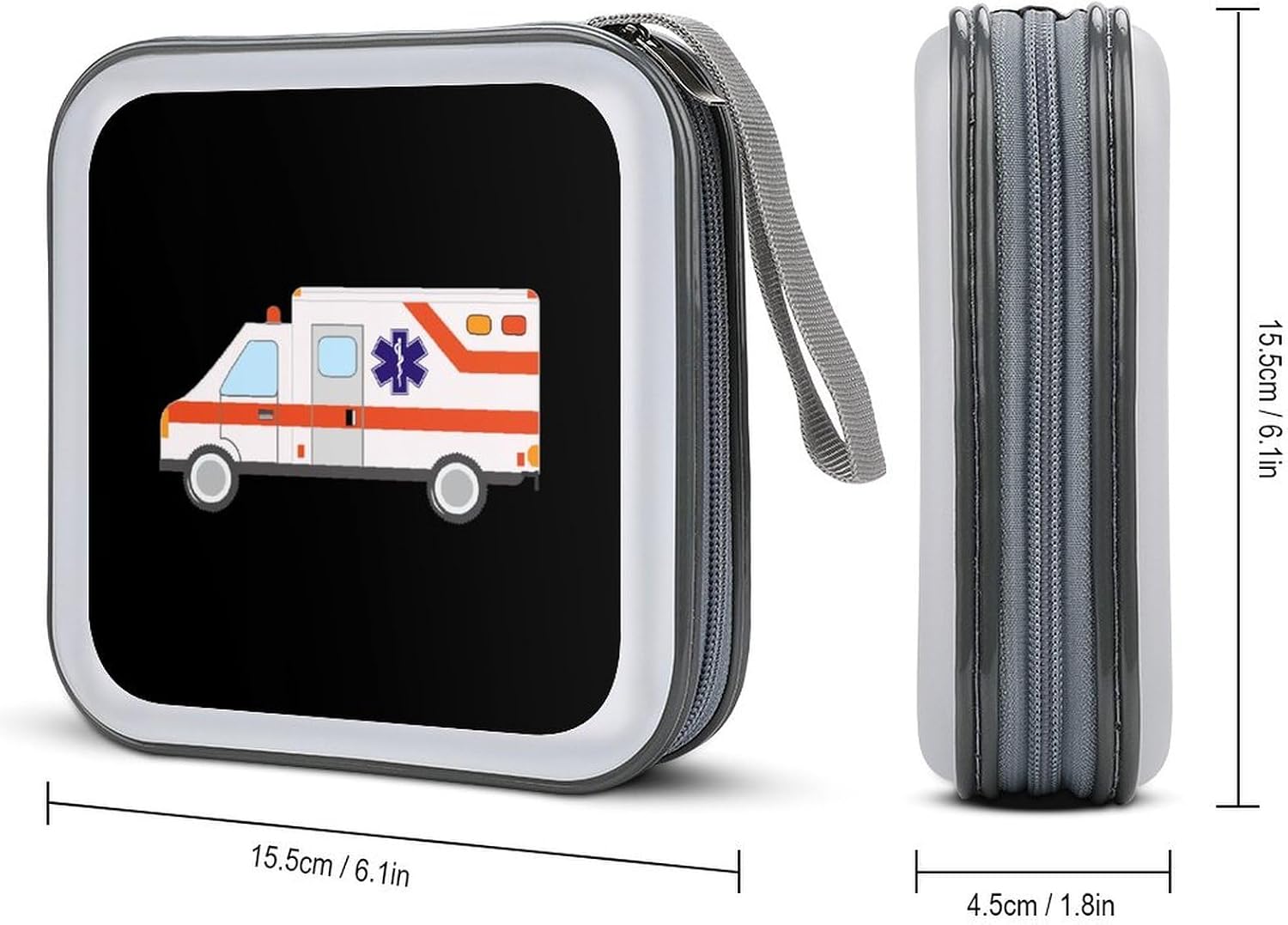 Ambulance Emergency Medical Technician CD Case Portable DVD Storage Box CD Wallet Holder Binder Organizer for Car Home