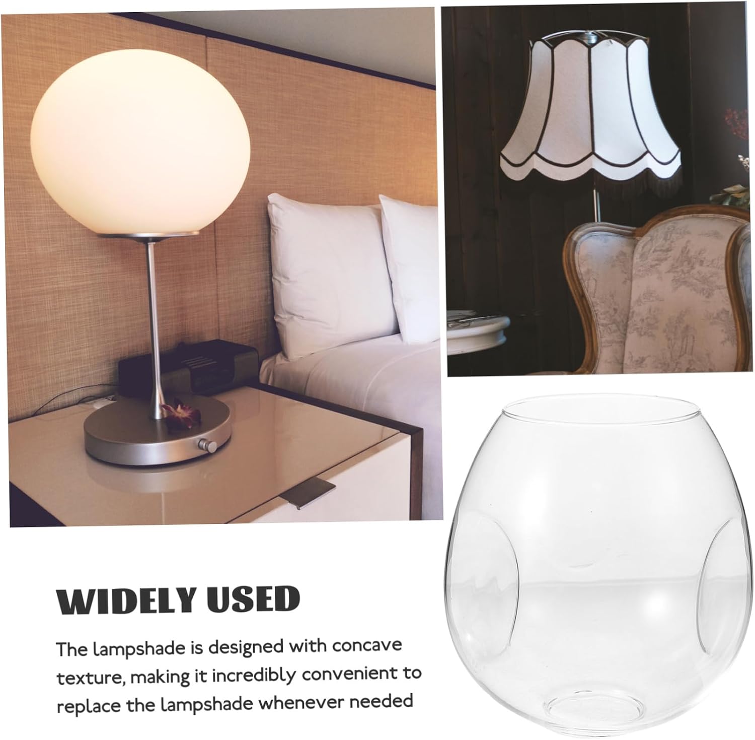 UPKOCH Hanging Glass Pendant Lamp Shade for Living Room Decorative Lampshade Concave Design Easy Installation and Soft Illumination Suitable for Ceiling and Pendant Lights