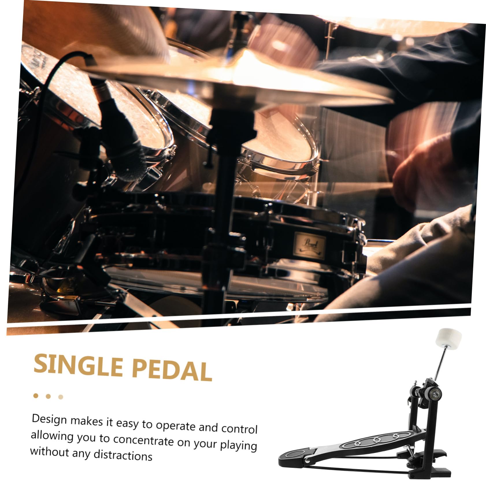 Pedale Singolo in Lega di Alluminio e Ferro Fuso per Grancassa Sostituzione Professionale Facile da Installare Accessorio Versatile per Strumenti Musicali per Set di Batteria